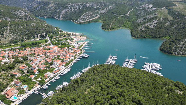 ACI marina Skradin Aerial Panorama