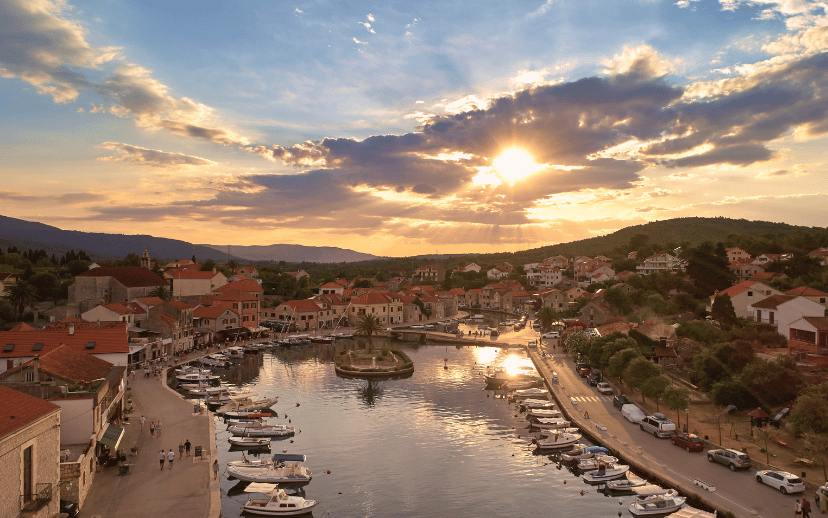 ACI marina Vrboska sunset