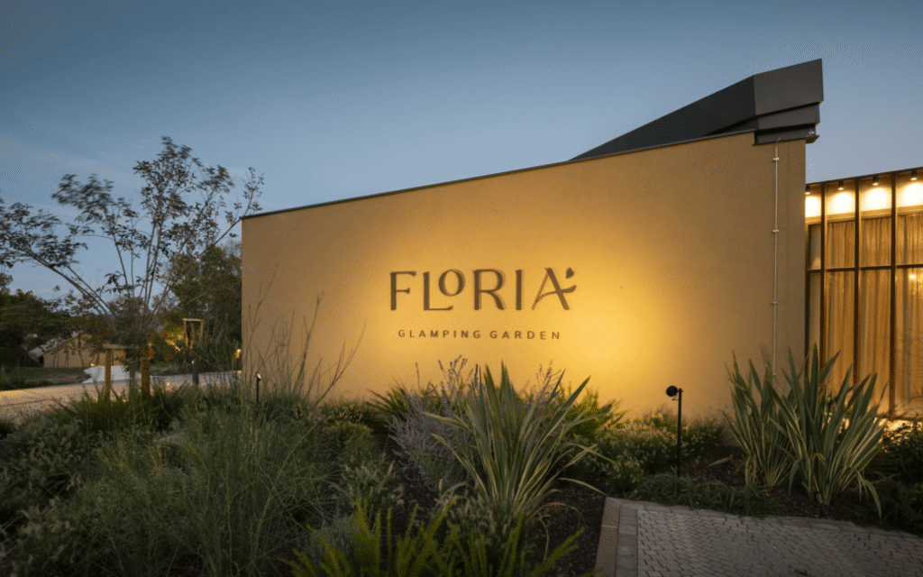 Floria Glamping Garden Entrance Logo