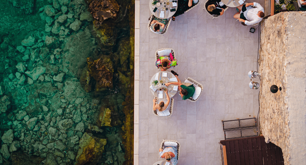 7 Seas Restaurant & Bar Njivice dinner from air