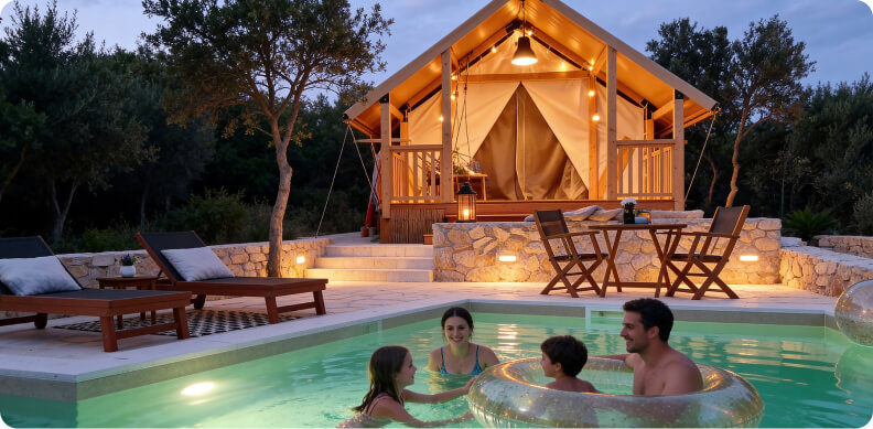 Camping category image on the homepage