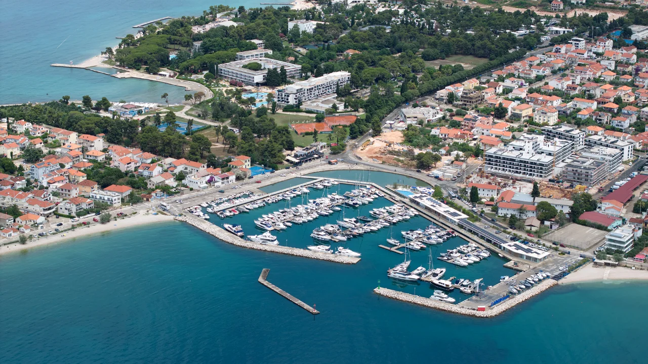 Aerial view of D-Marin Borik and surrounding Zadar neighbourhood
