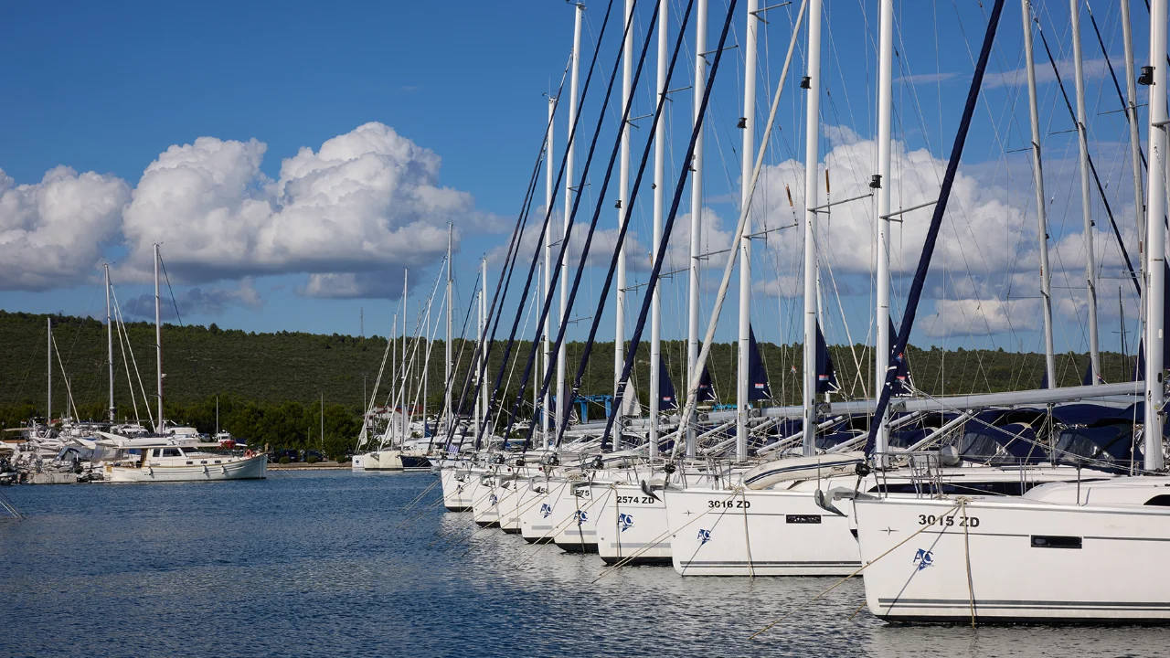 Sailing yachts moored at D-Marin Dalmacija