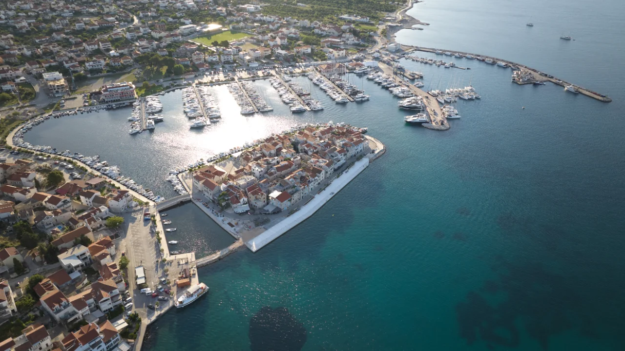 Aerial view of D-Marin Tribunj and the waterfront